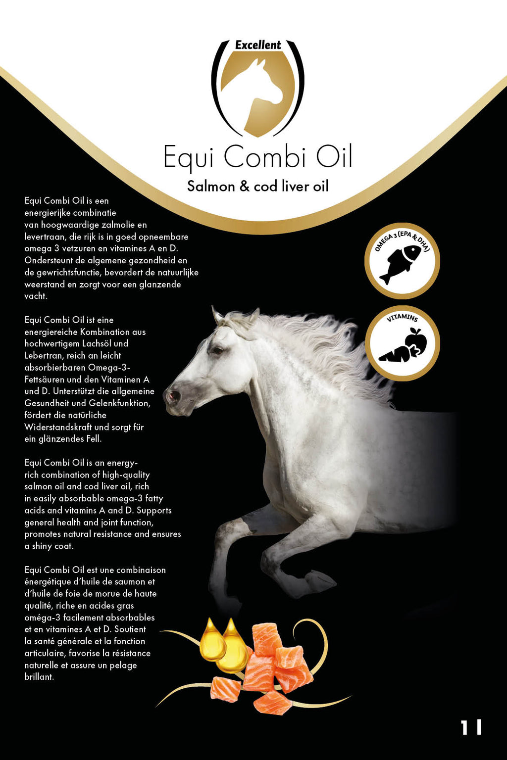 Kombinuotas Aliejus Žirgams Excellent Horse 1 l