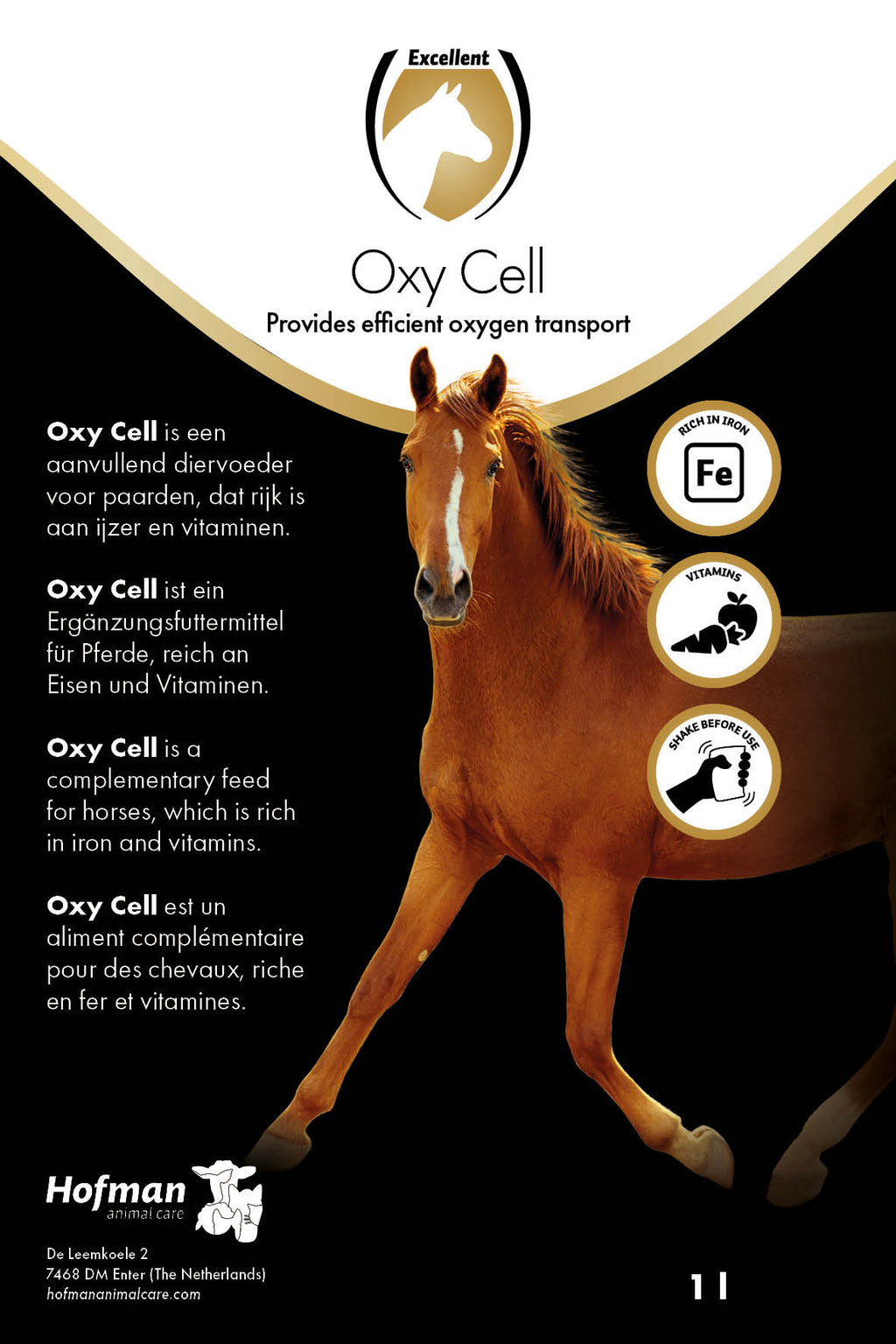 Equi Oxy Cell papildas su geležimi ir vitaminais žirgams