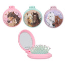 Miss Melody sulankstomas plaukų šepetys su veidrodėliu