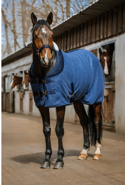 EQUITHÈME Polar Fleece mėlyna prakaitinė gūnia žirgui, 135 cm
