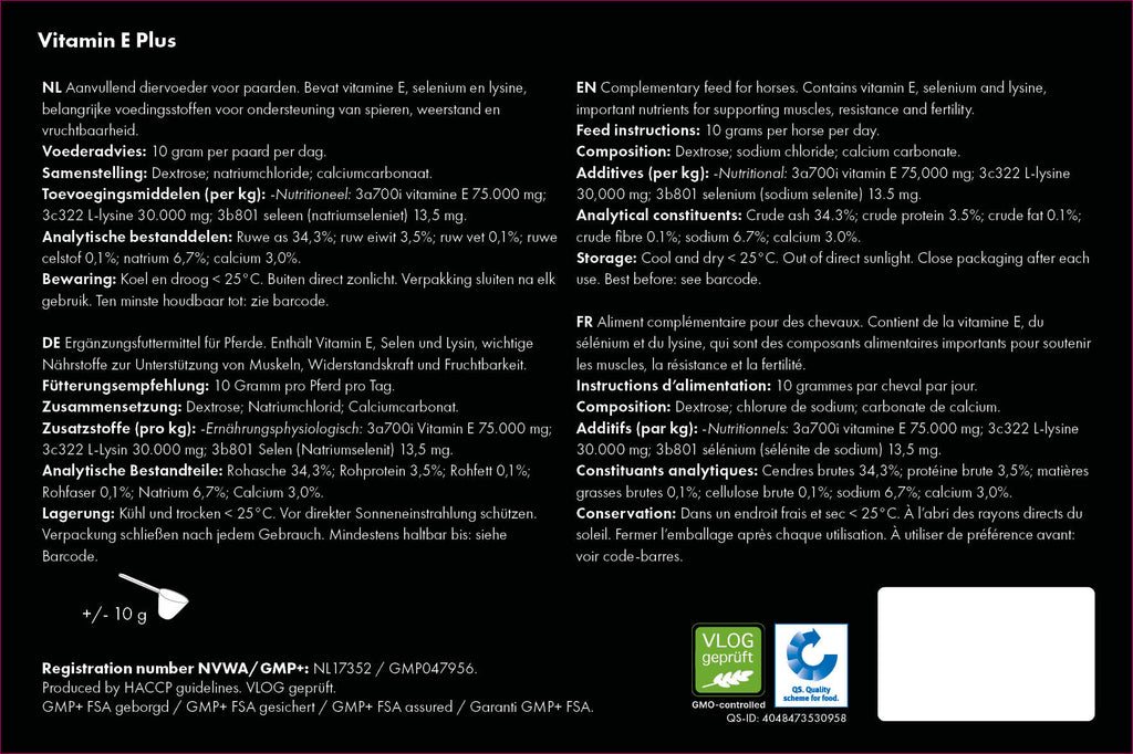 Vitaminas E Plus 1 kg – raumenims, vaisingumui ir ištvermei