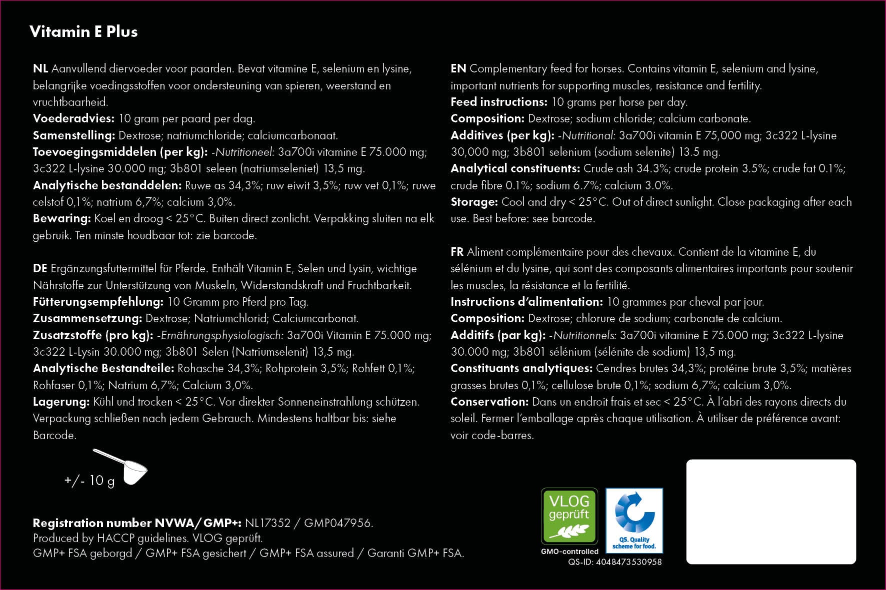 Vitaminas E Plus 1 kg – raumenims, vaisingumui ir ištvermei